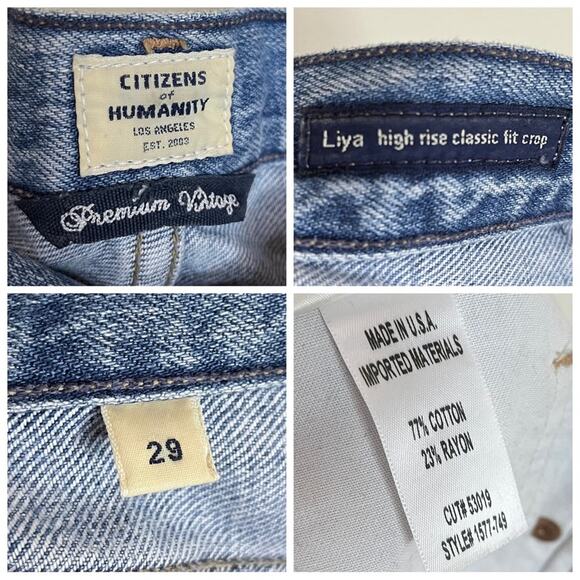 Citizens of Humanity Liya High Rise Crop Slim Straight Distressed Jeans - Picture 7 of 10